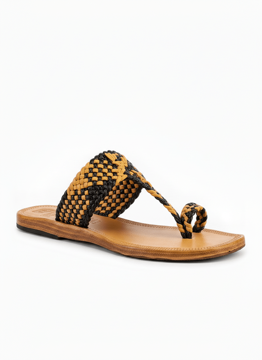 Artisan Reserve Handmade Kolapuri Chappal - BlackBole