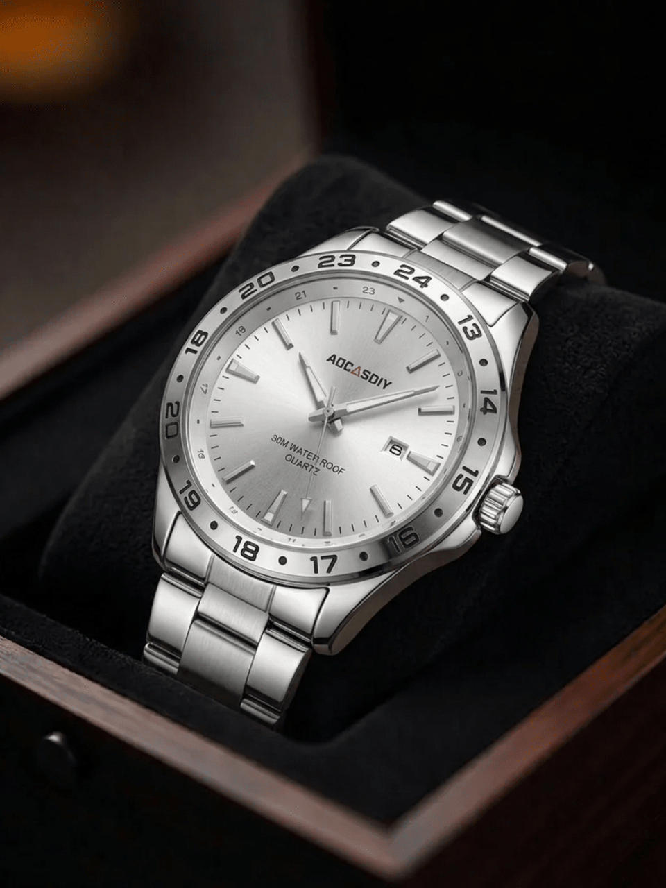 Astrion Silver – Water Resistant Quartz Watch - BlackBole