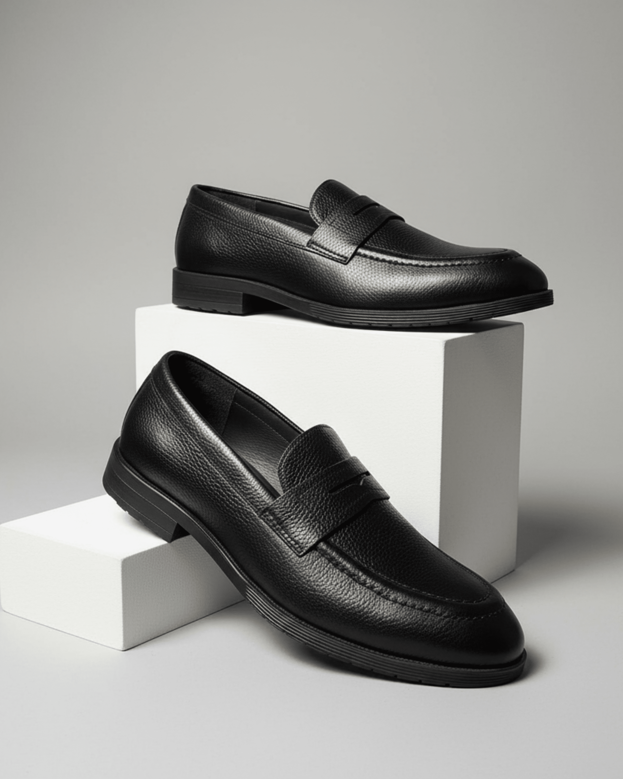 Black Chunky Loafer - Genuine Leather - BlackBole