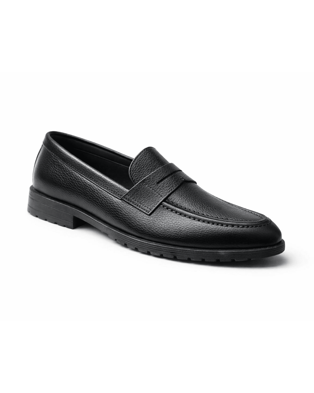 Black Chunky Loafer - Genuine Leather - BlackBole