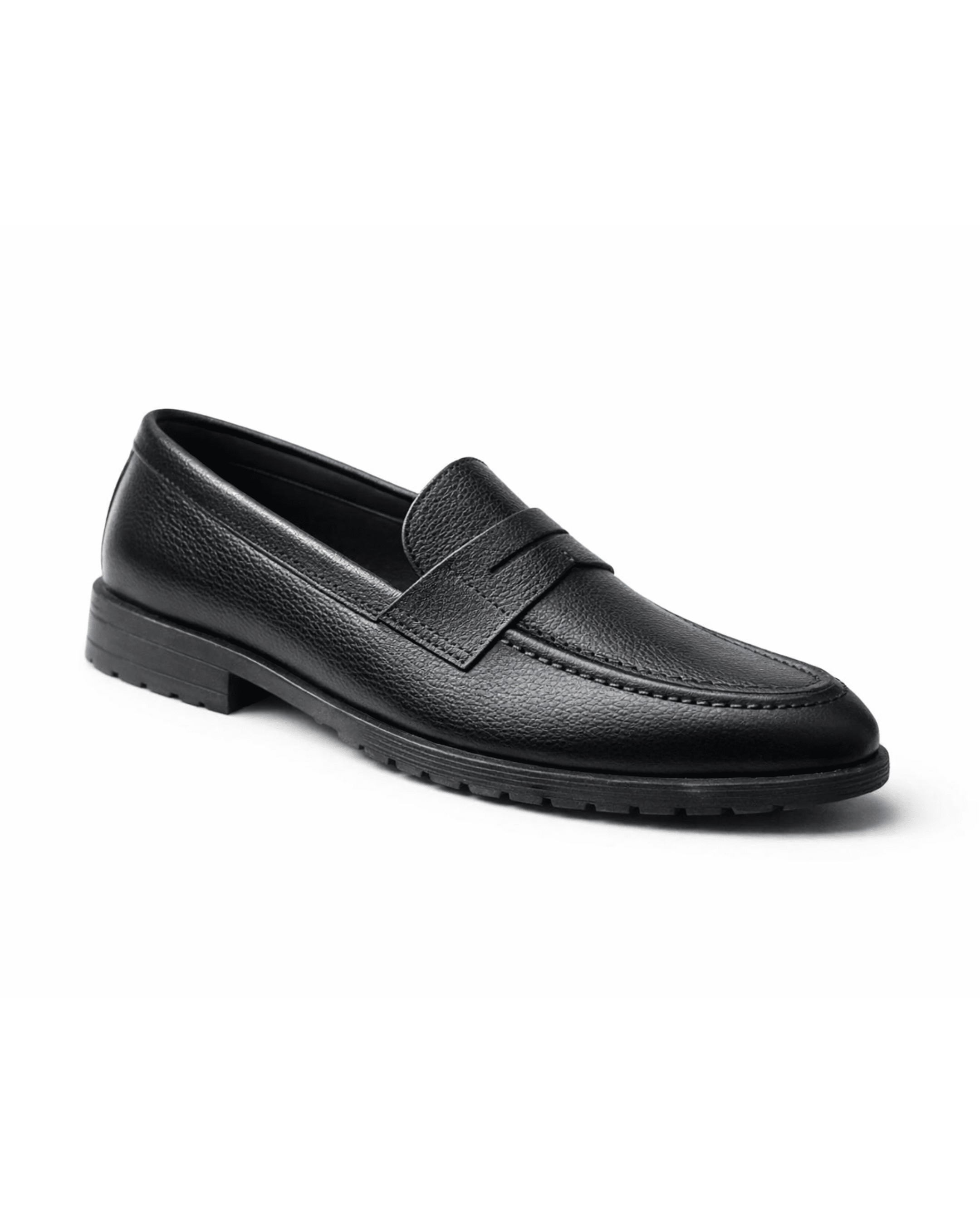 Black Chunky Loafer - Genuine Leather - BlackBole