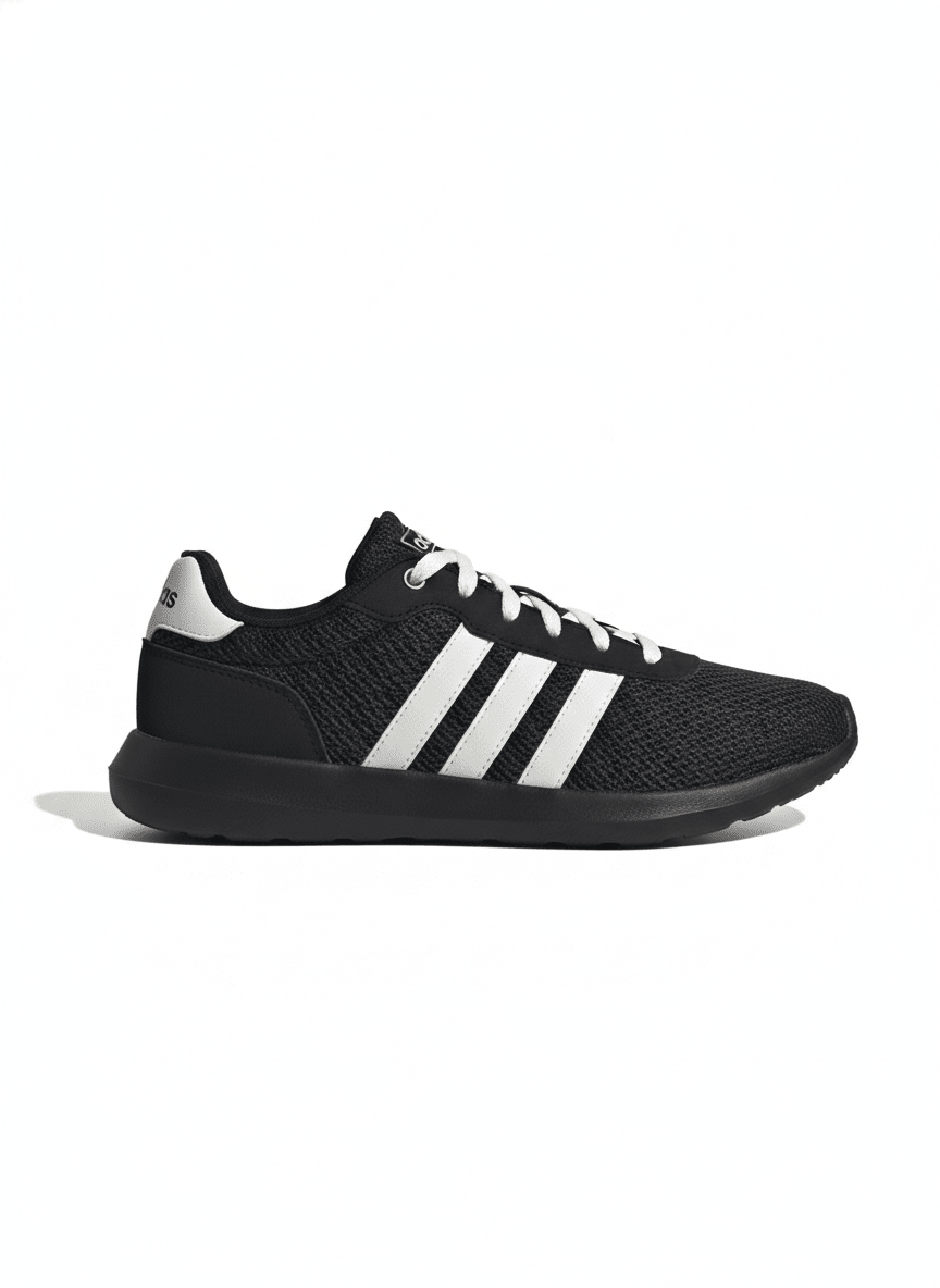 Casual Knit Sneakers – Black with Strep - BlackBole