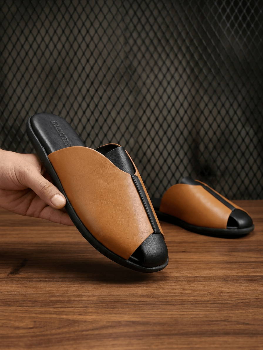 DualTone Leather Mule – BlackBole Edition - BlackBole