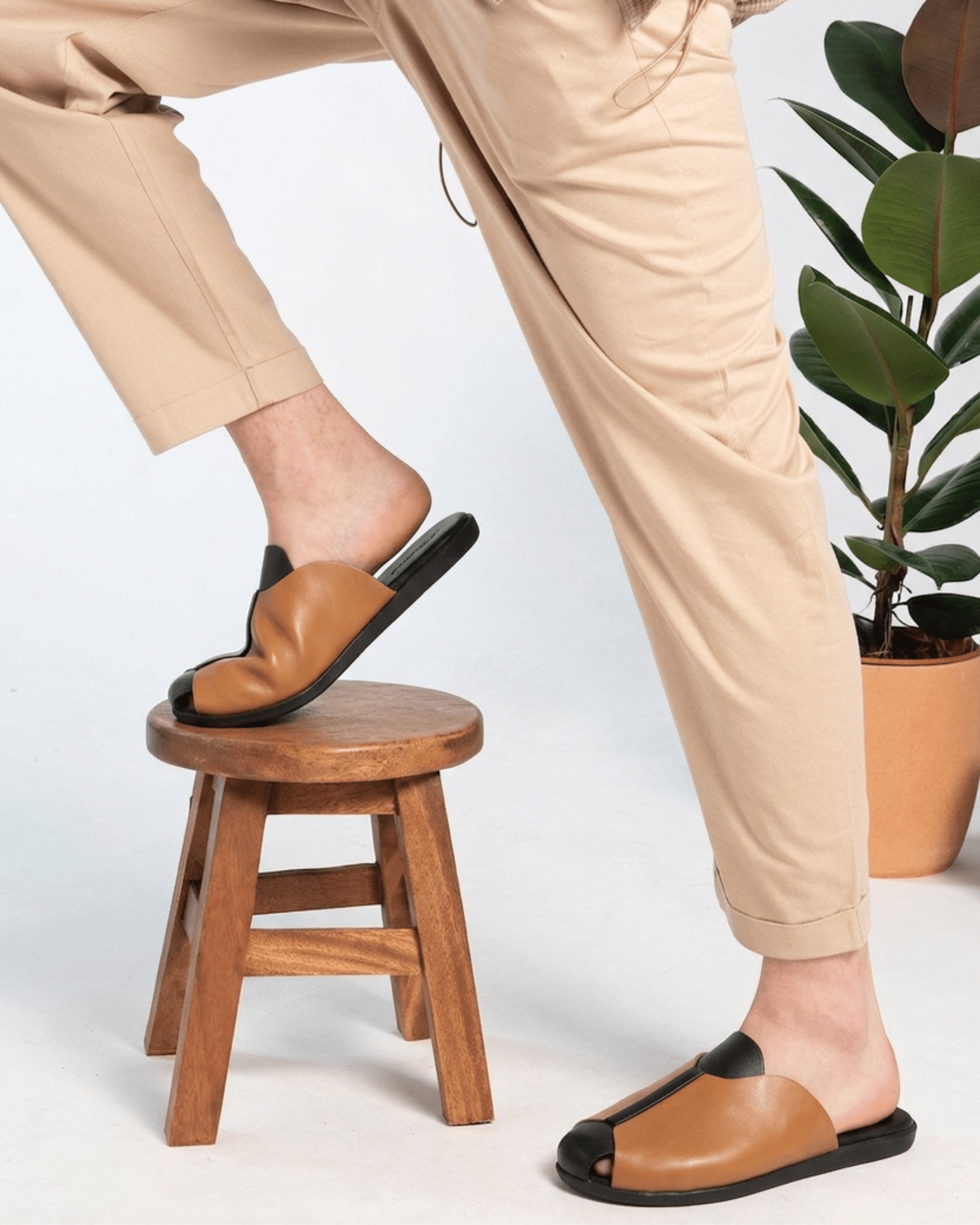DualTone Leather Mule – BlackBole Edition - BlackBole