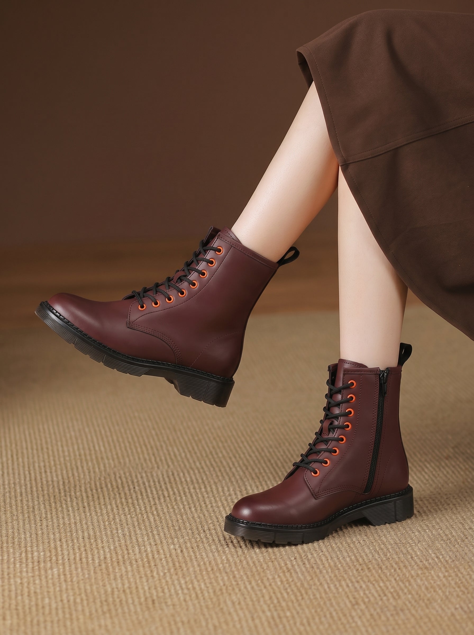 Genuine Leather High Ankle Boot For Women - BlackBole