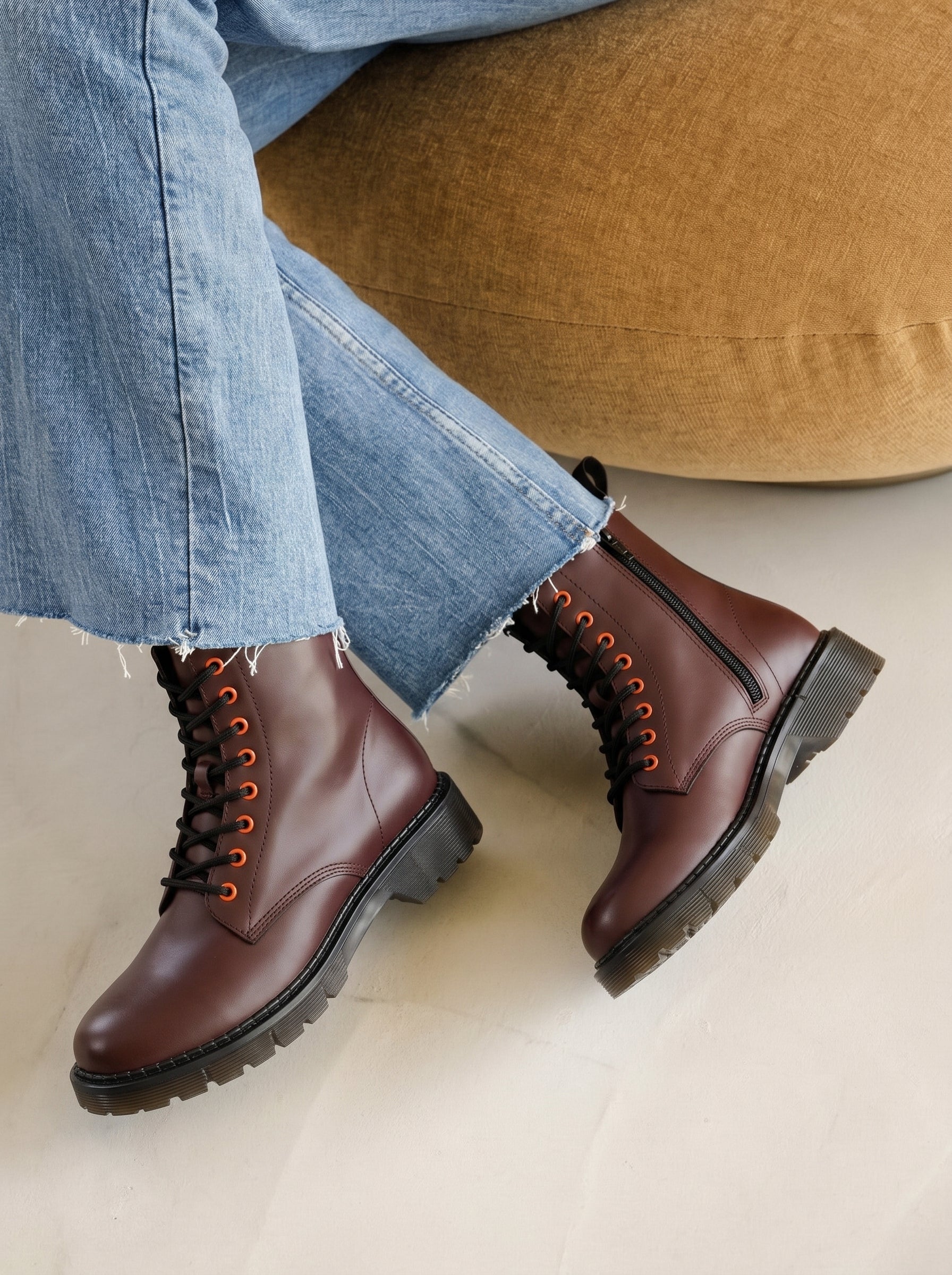 Genuine Leather High Ankle Boot For Women - BlackBole