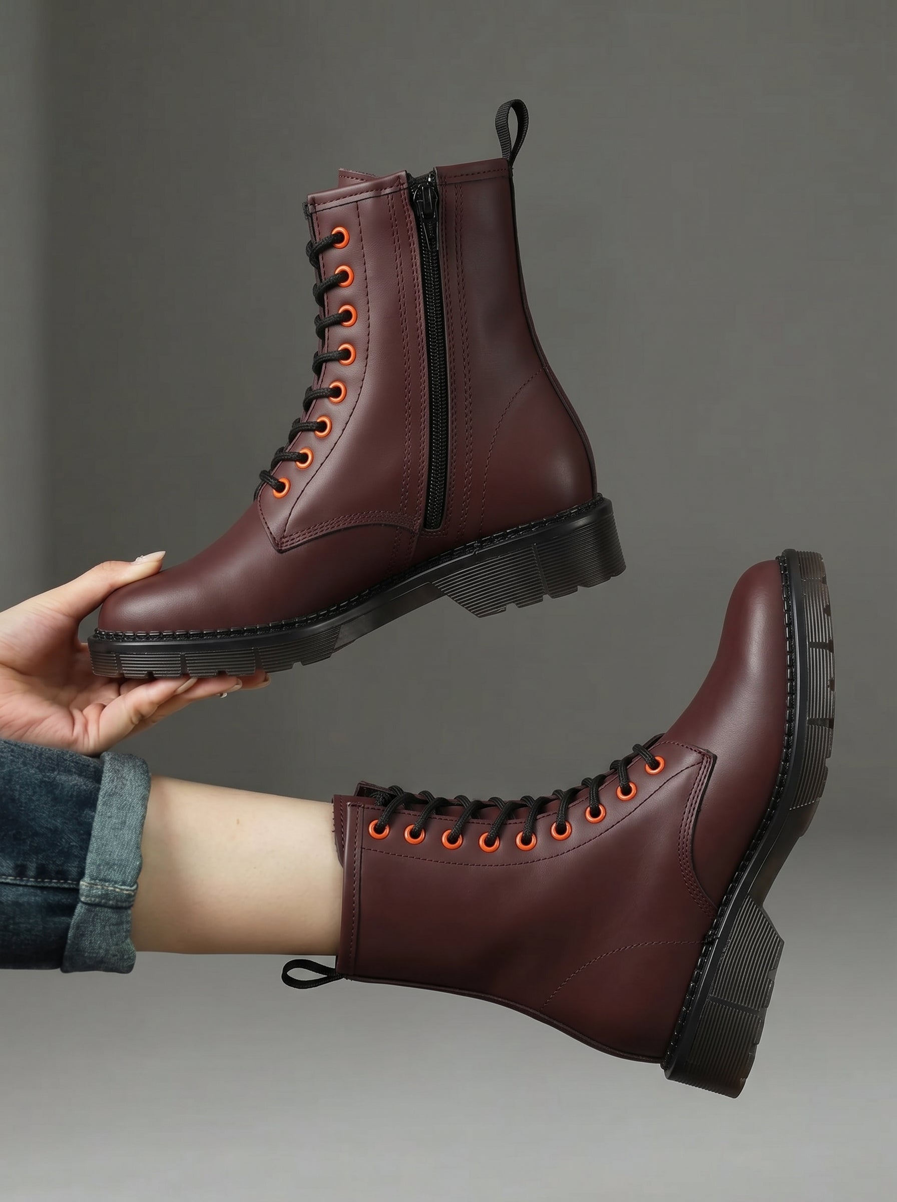 Genuine Leather High Ankle Boot For Women - BlackBole