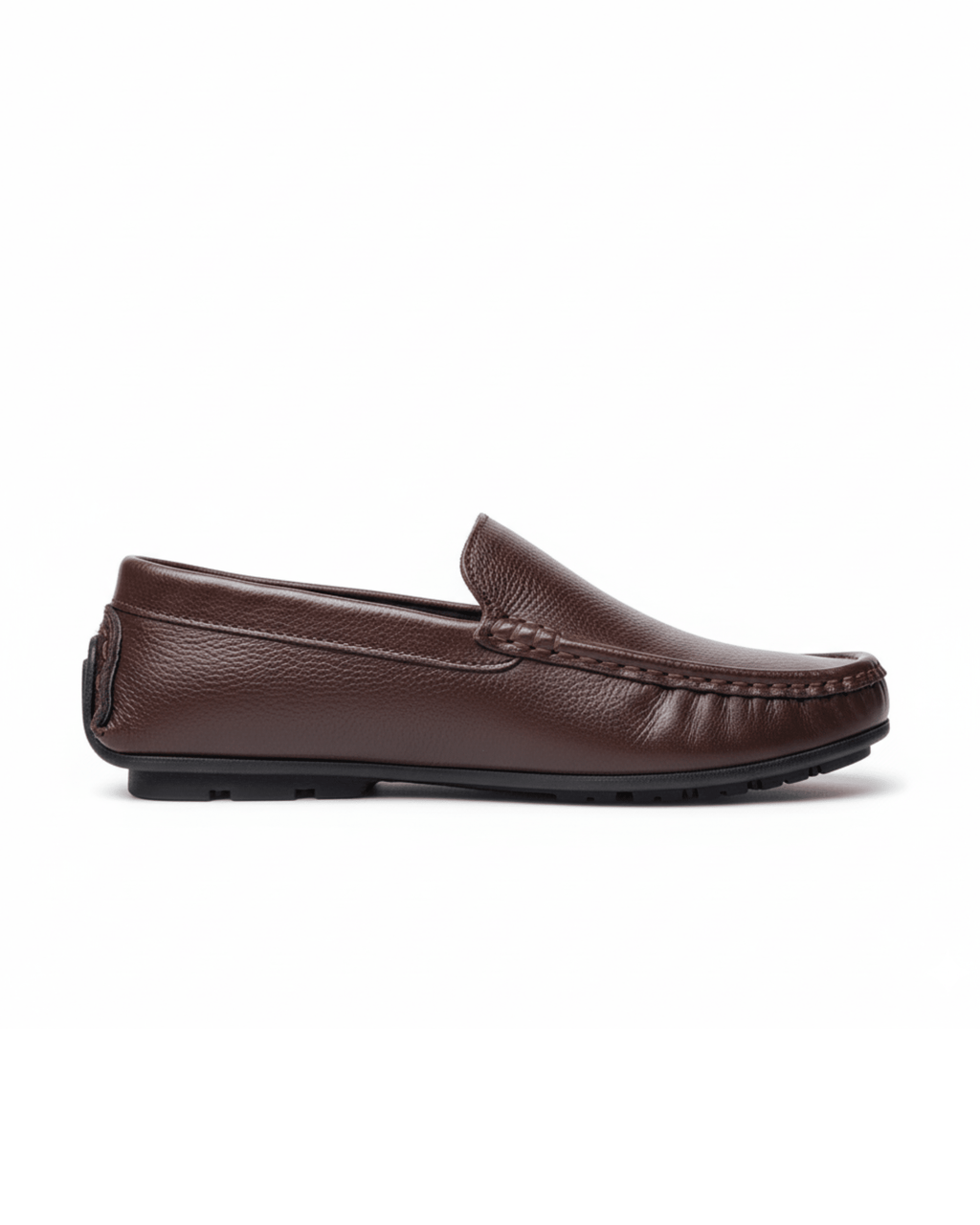 Handcrafted Leather Slip-On Moccasins Chocolate Brown - BlackBole