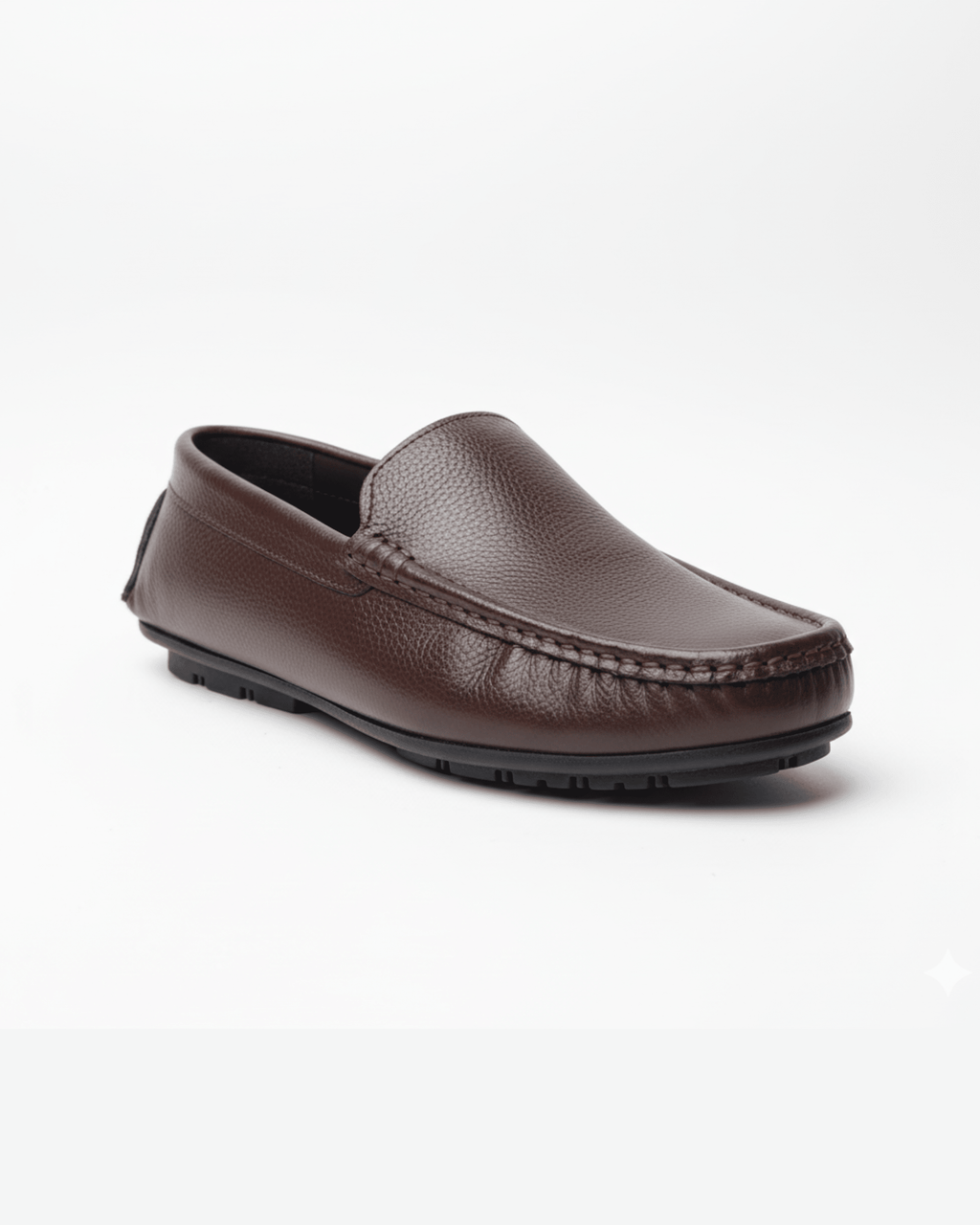 Handcrafted Leather Slip-On Moccasins Chocolate Brown - BlackBole