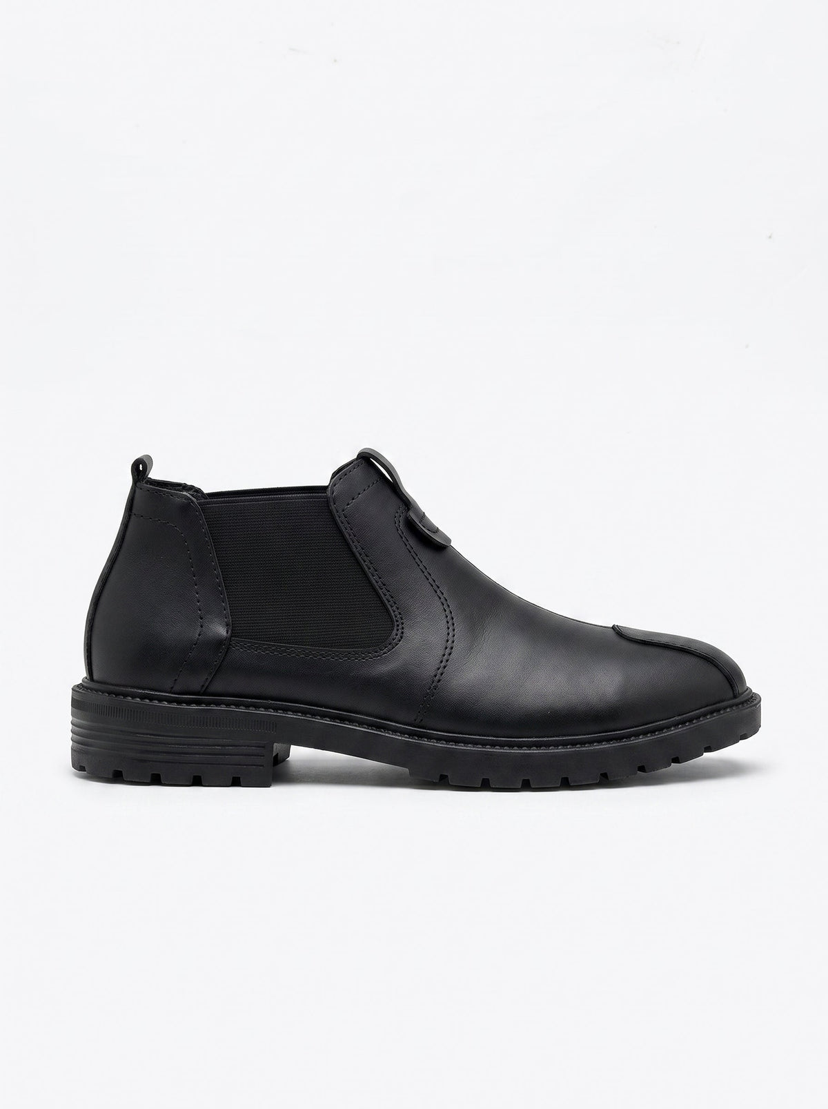 Men's Genuine Leather Biking Boot - BlackBole