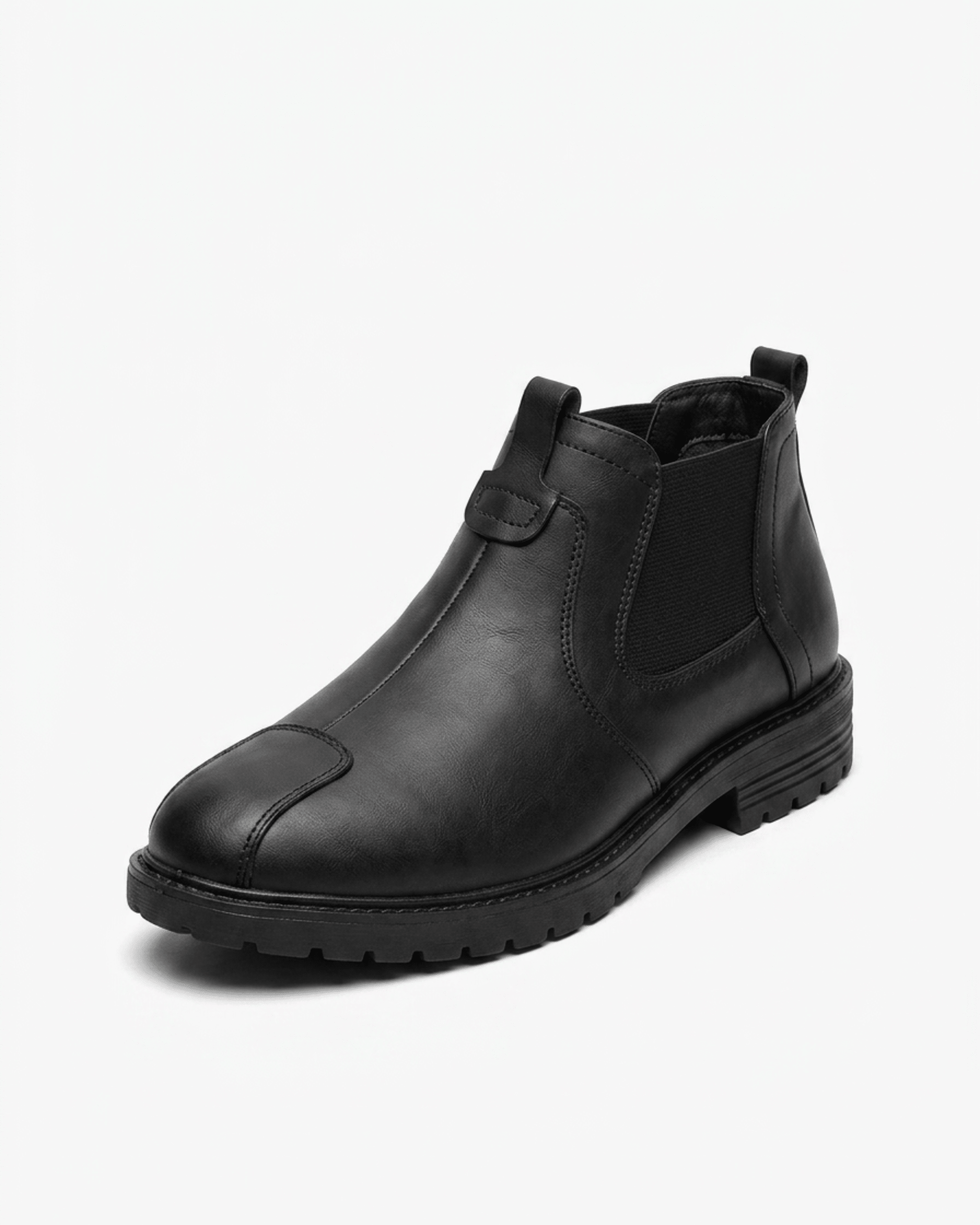 Men's Genuine Leather Biking Boot - BlackBole