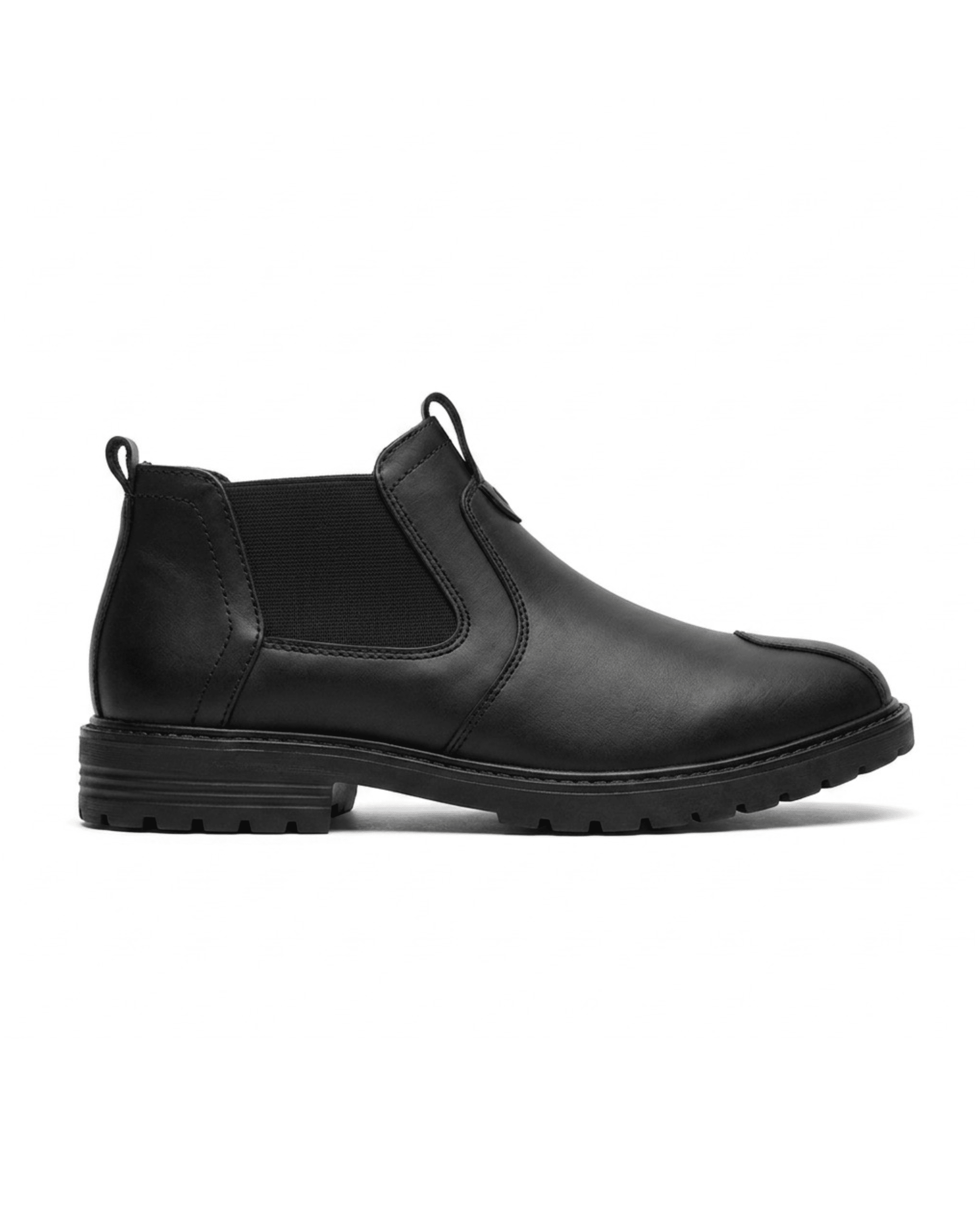 Men's Genuine Leather Biking Boot - BlackBole