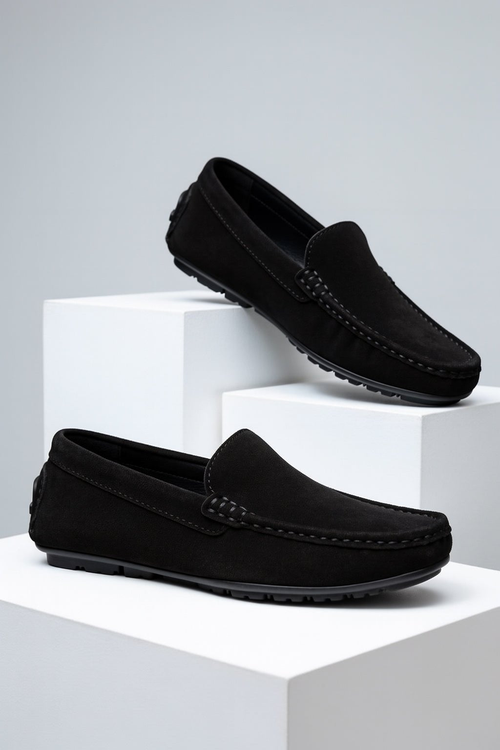 Men's Heritage Suede Leather Loafer - BB0701 - BlackBole