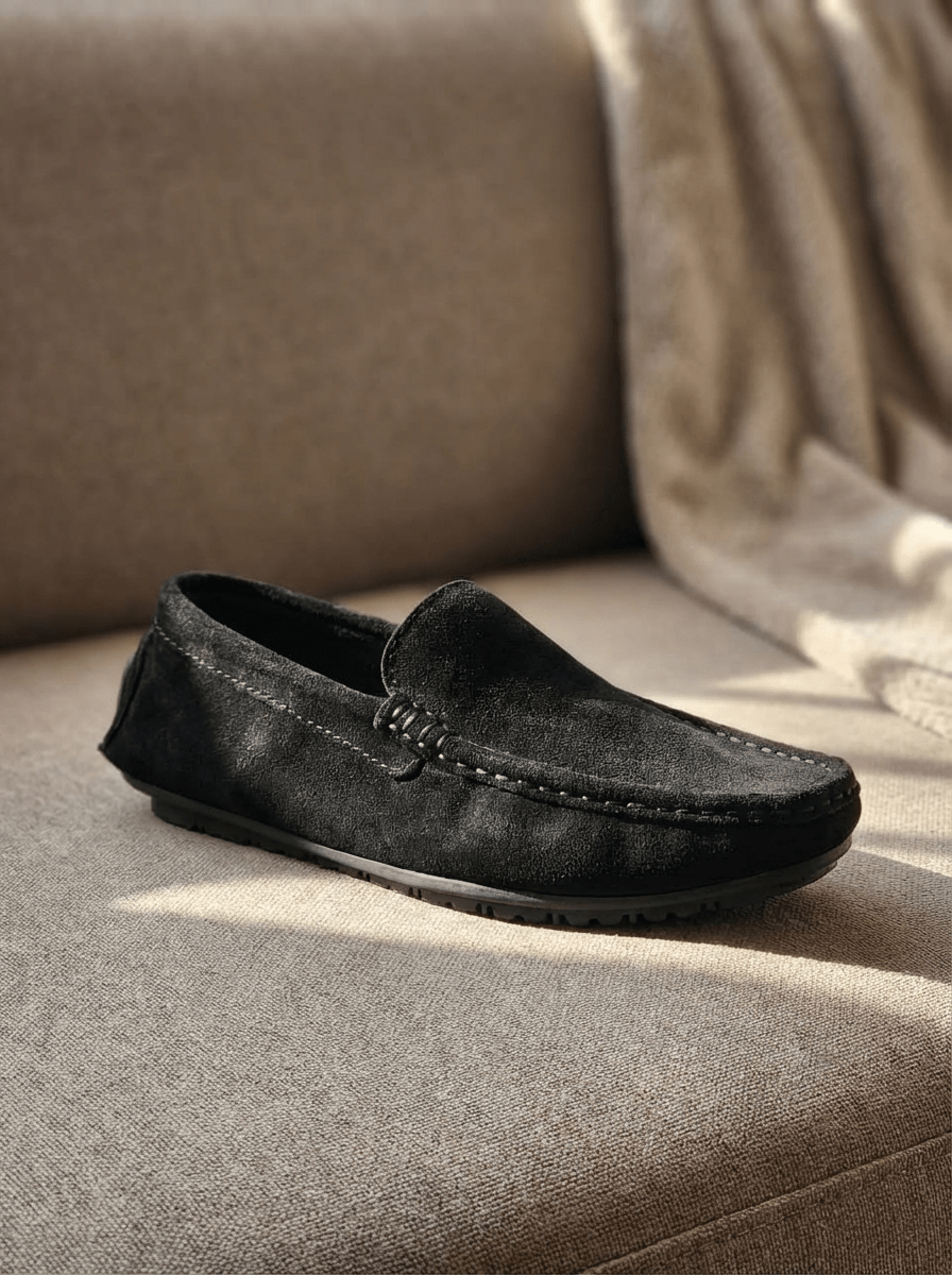Men's Heritage Suede Leather Loafer - BB0701 - BlackBole