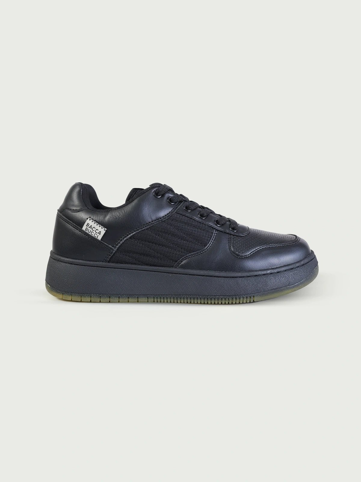 Men's Stylisht Black Sneaker - BaccaBucci - BlackBole