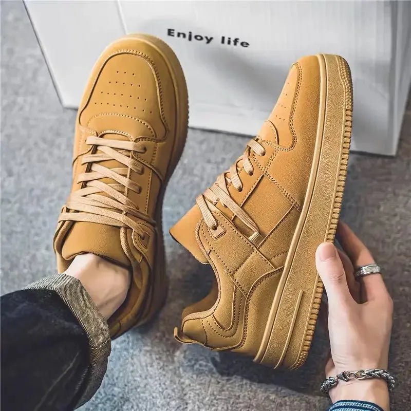 Men's Suede Leather Versatile Sneakers - BlackBole