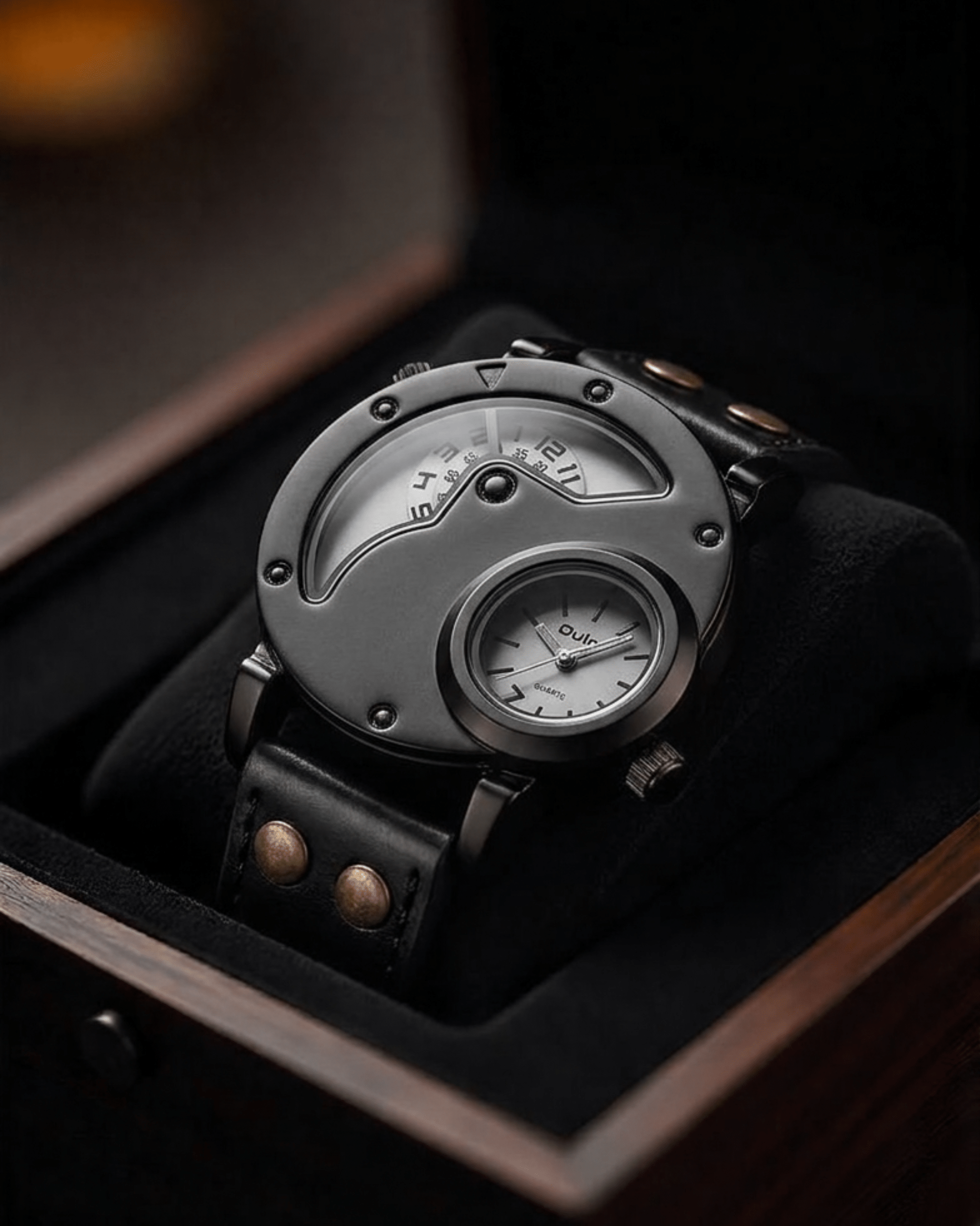 Mens Vintage Sports Wrist Water Resistant Watch - BlackBole