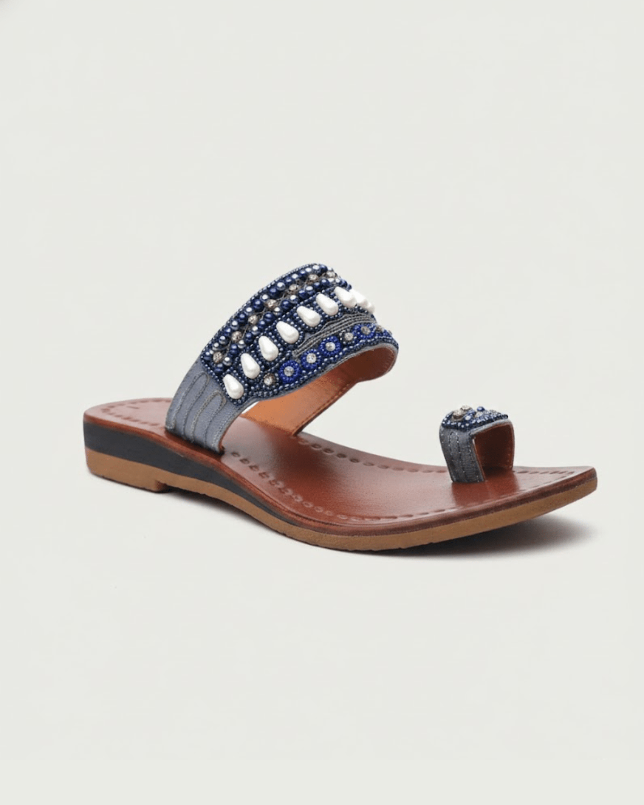 Naaz Mode New Edition Women Karchupi Leather Footbad Sandal - BlackBole
