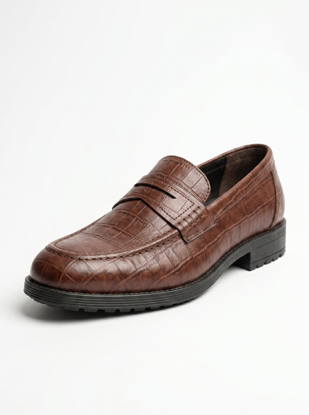 Penny Chunky Loafer – Crocodile Pattern Edition - BlackBole