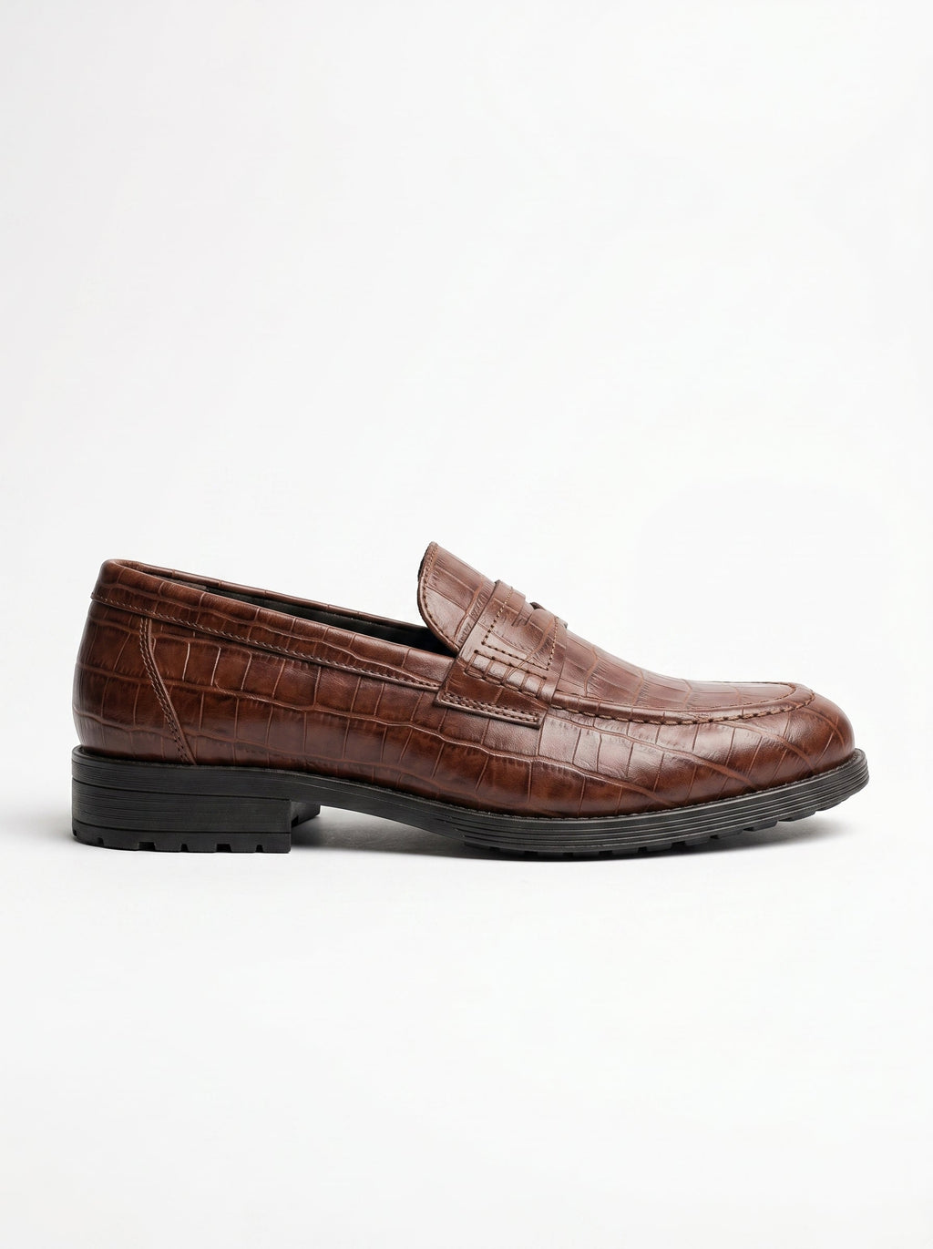 Penny Chunky Loafer – Crocodile Pattern Edition - BlackBole
