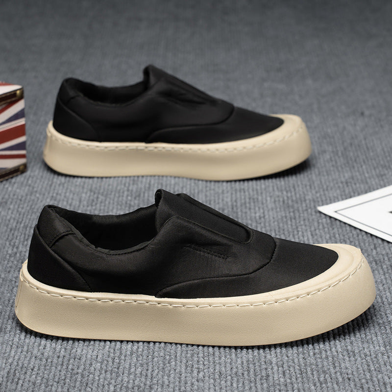 Canvas Platform Slip-On in black