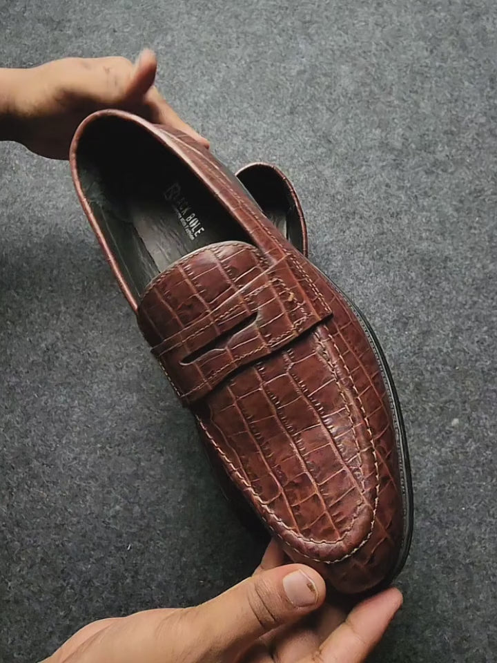 Penny Chunky Loafer – Crocodile Pattern Edition