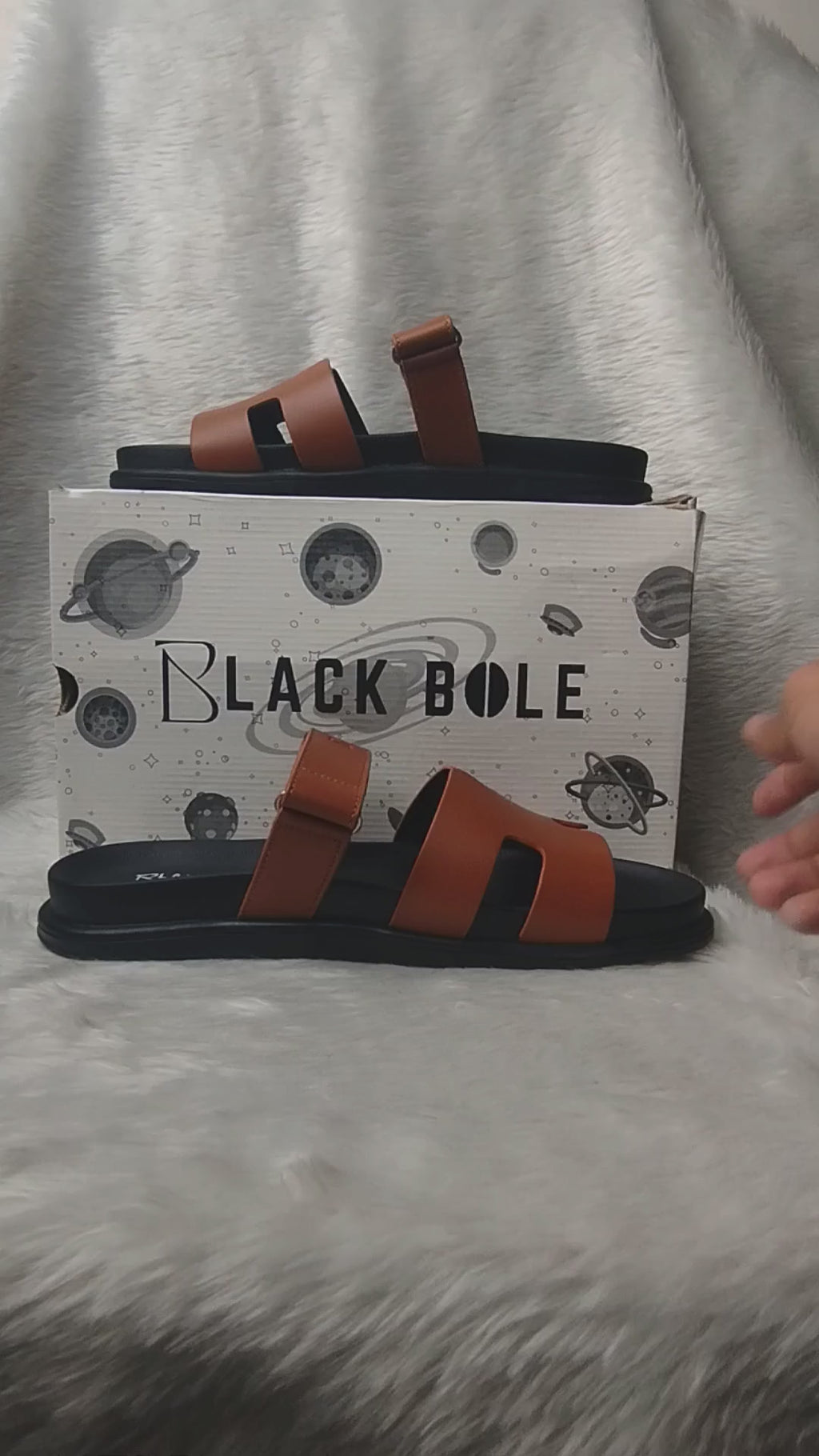 Men's Leather Sandal - BlackBoleXEasyStep Edition 1001