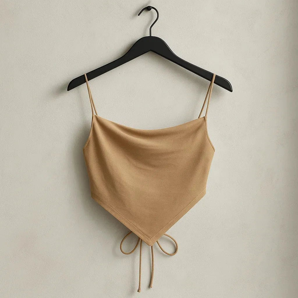 SHEIN PETITE Criss Cross Hanky Hem Cami Top (Code-245) - BlackBole