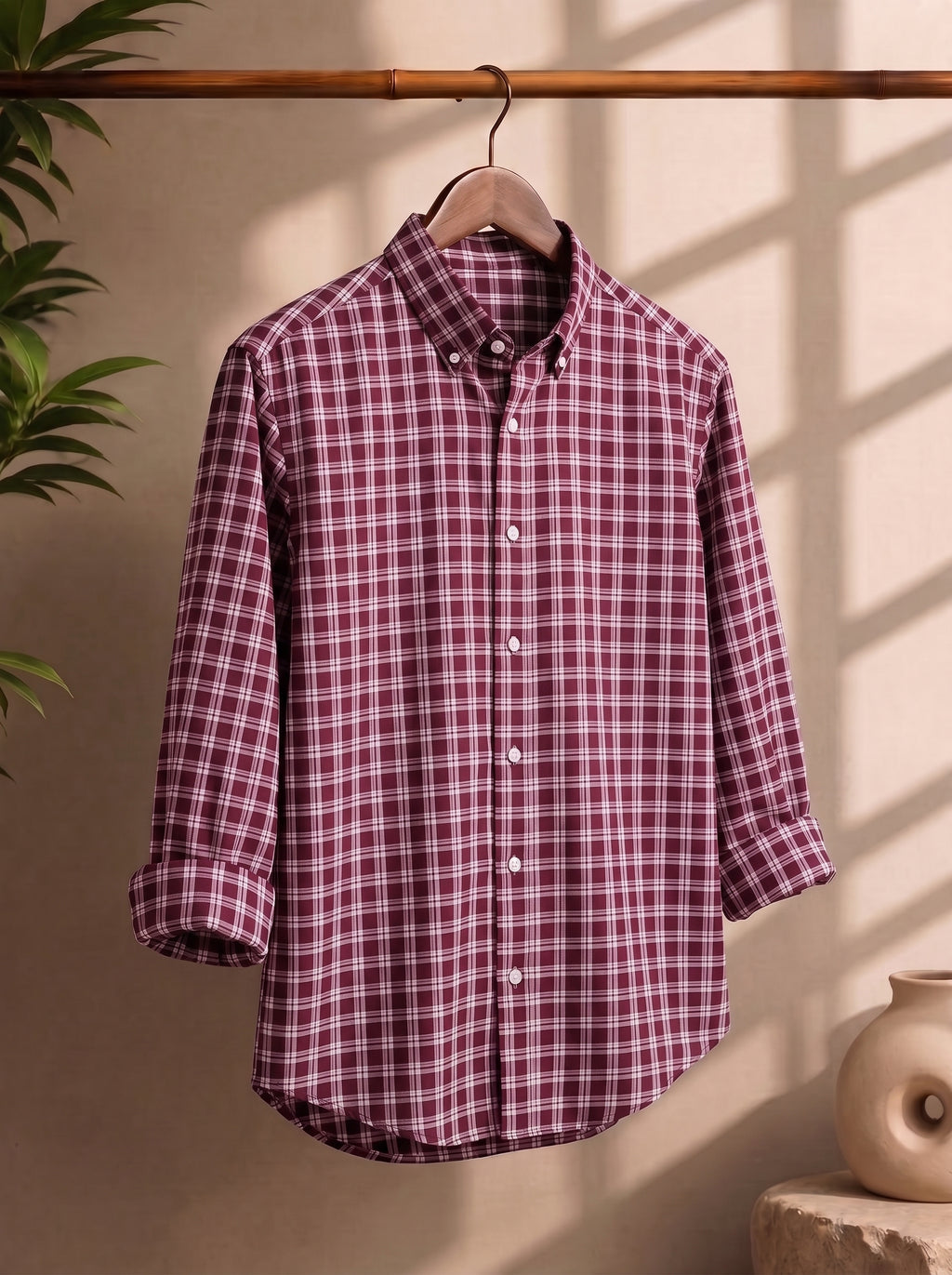 Merlot Heritage Check Shirt
