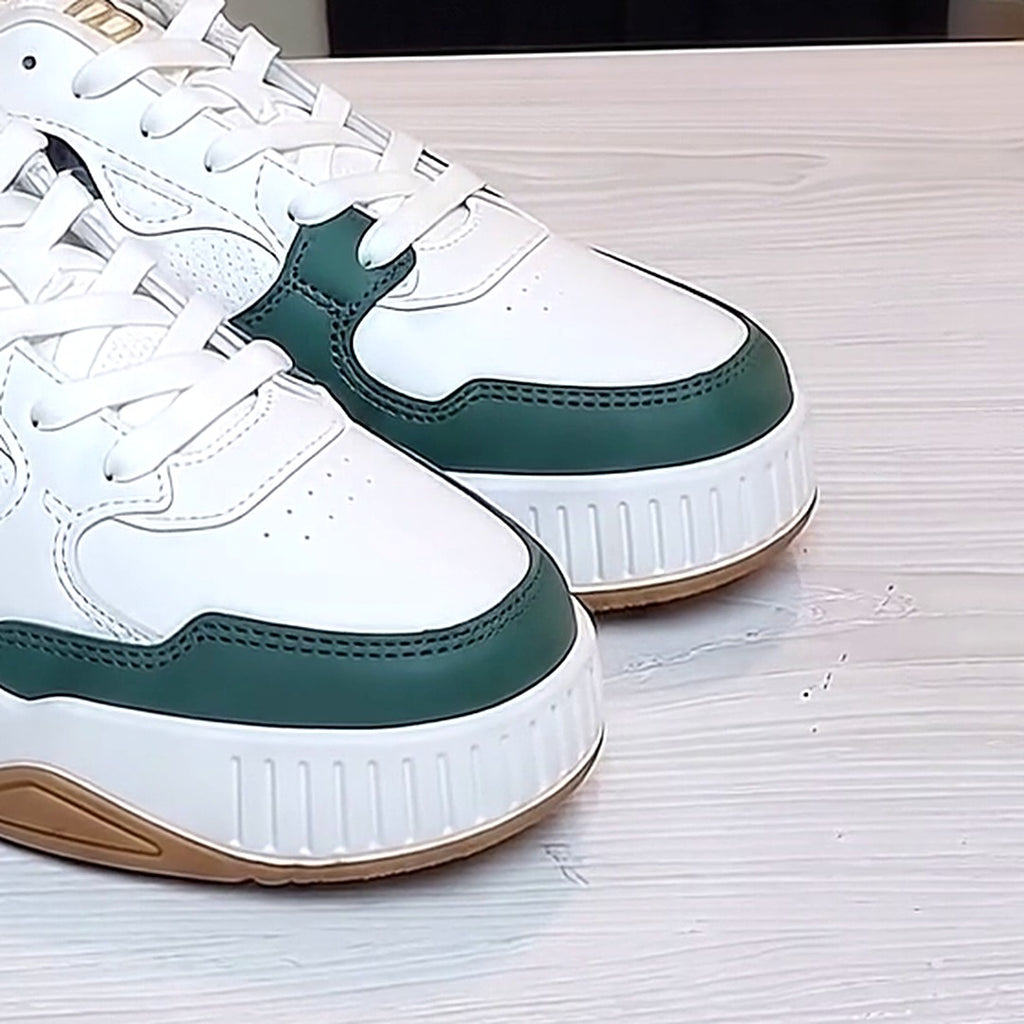 Forest Green sneaker toe close-up