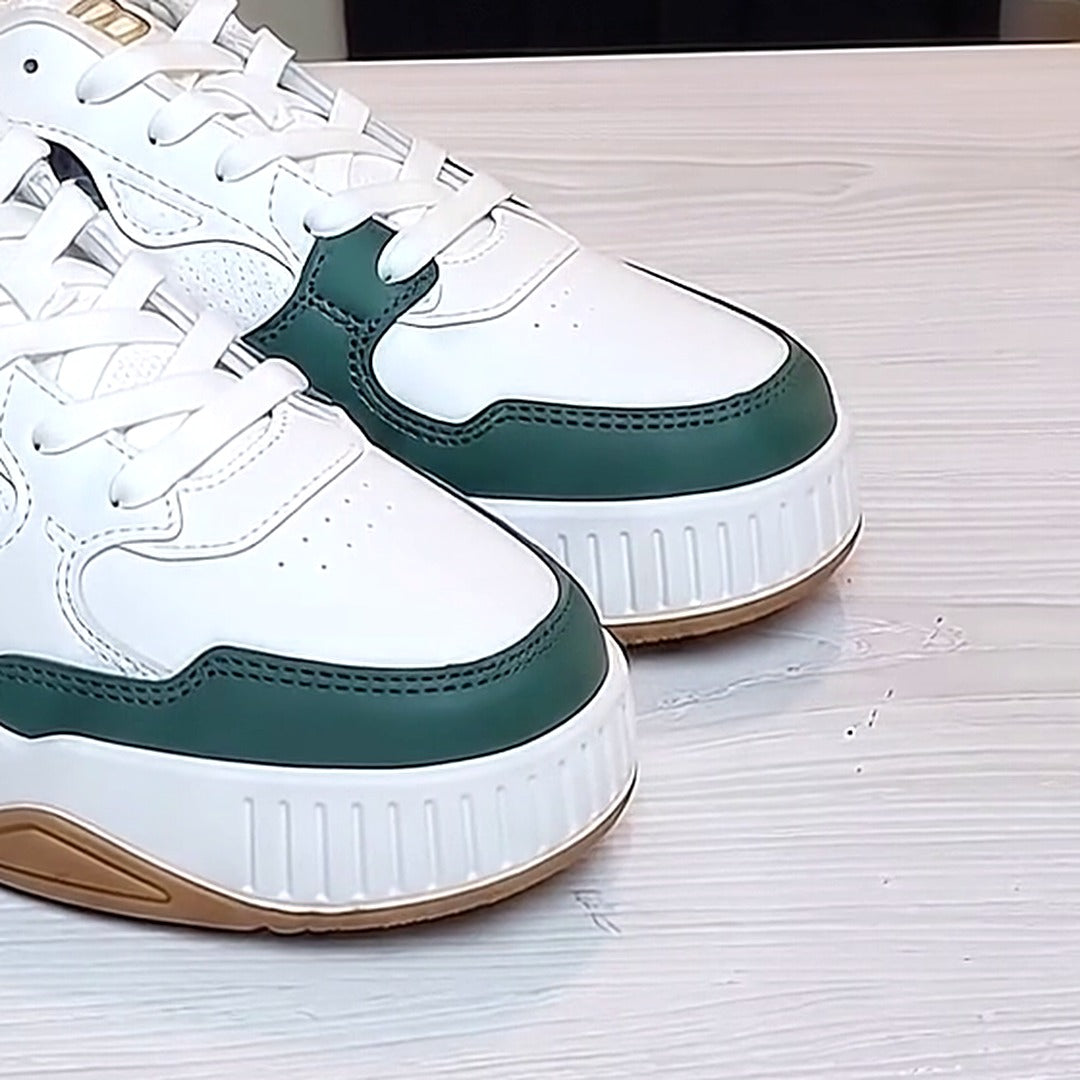 Forest Green sneaker toe close-up
