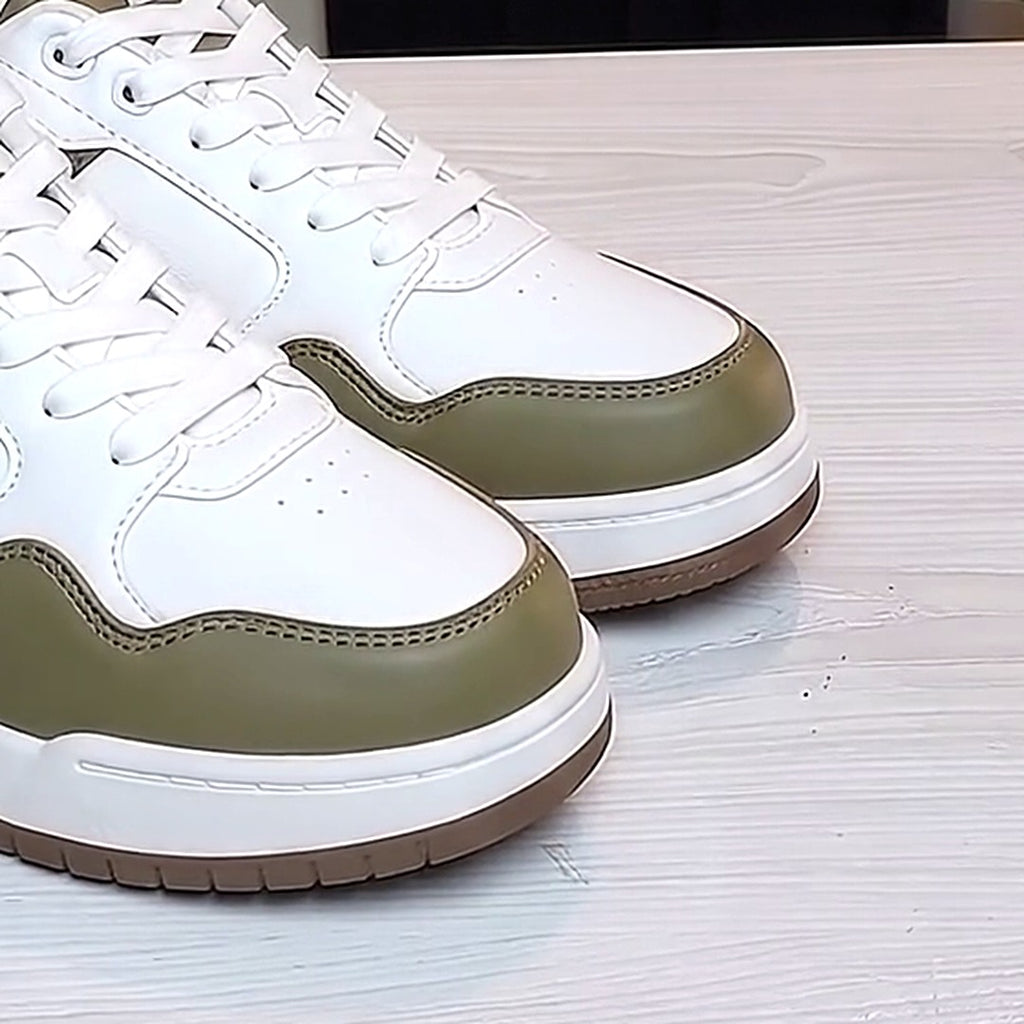 Olive sneaker toe close-up