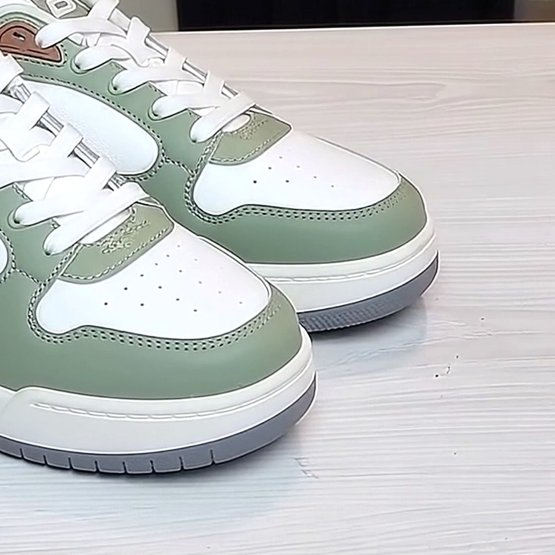 Sage sneaker toe close-up