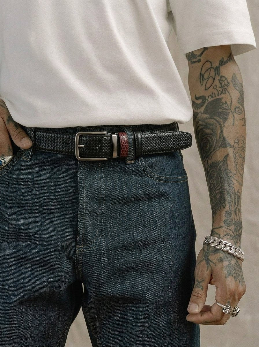 Vincero Duo Leather Belt - BB0785 - BlackBole